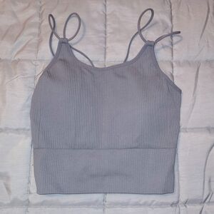 Women's Ribbed Gray Tank Top